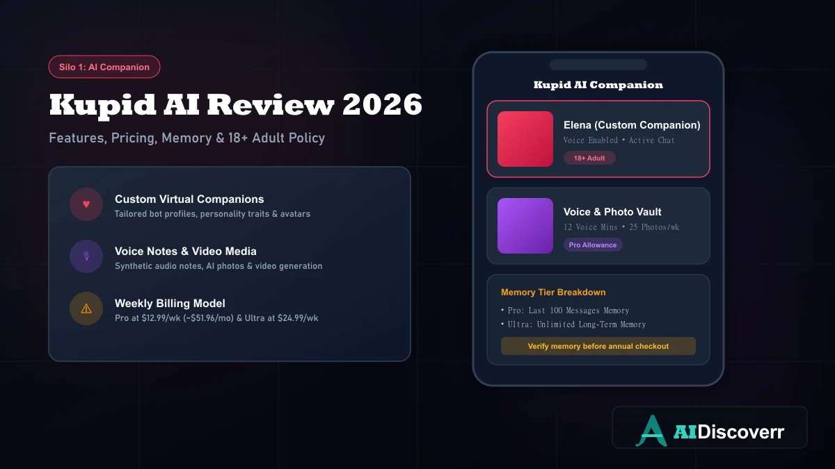 Kupid AI Companion Platform Review Kupid AI Review 2026: Features, Pricing & 18+ Adult Policy Overview