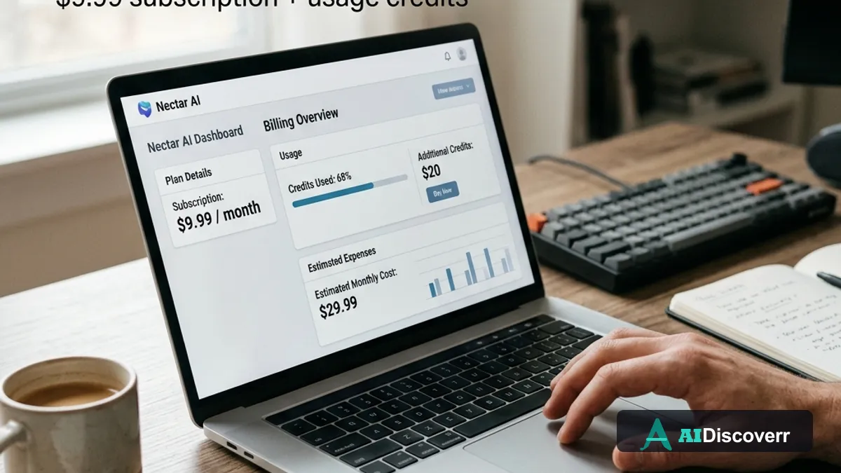 Nectar AI Pricing and Cost Analysis Nectar AI Pricing and Real Cost - $9.99 subscription plus usage credits